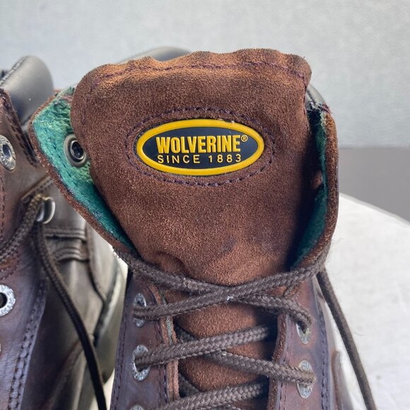Wolverine Boots Mens 9.5 EE Steel Toe Work Clint Waterproof Leather Dark Brown main image 11